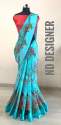 Georgette satin patta saree thumb 1