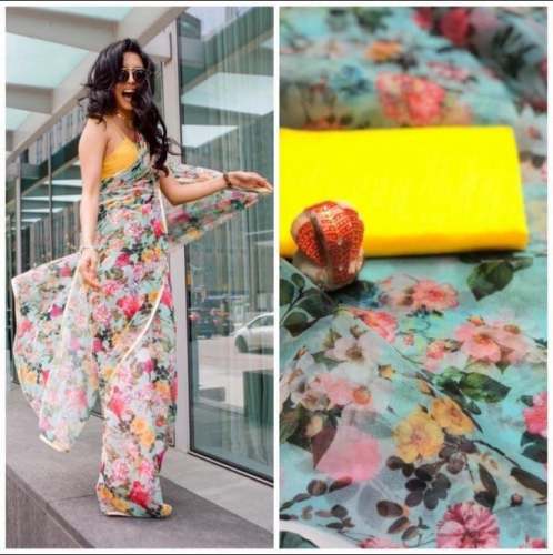 Organza silk saree