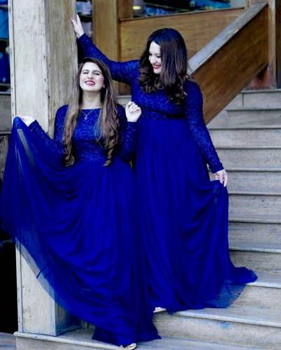 PARTY WERE EMBROIDERY SEQUENCE WORK LONG GOWN
