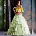 Ruffle lehenga with satin top thumb 1