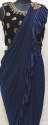 Blue Ruffled Saree For Womens