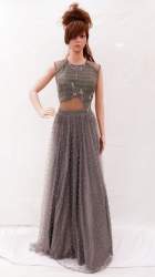 Party wear Grey Color Net Gown