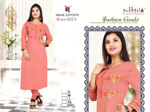 PUKHTRI Rayon Straight Cut kurti by Nikhil Exports