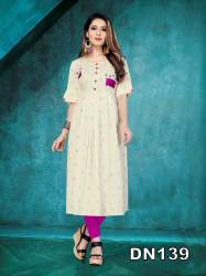 Latest Designer Beige cotton Kurti