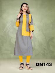 Latest Designer Yellow cotton Kurti