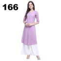 Rayon 2 Tone Slub kurti with palazzo set