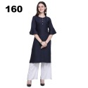 Rayon 2 Tone Slub kurti with palazzo set thumb 1