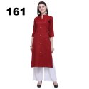 Rayon 2 Tone Slub kurti with palazzo set thumb 2