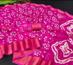 Cotton Bandhani Print Saree