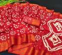 Cotton Bandhani Print Saree thumb 2