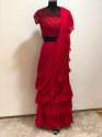 Designer Fancy Ruffel Saree