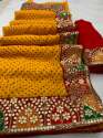 fancy-bandhani-saree-with-lace-border