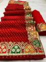 Fancy Bandhani Saree With Lace Border  thumb 4