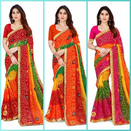 Georgette Gota Patti Saree