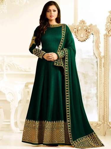 Party Wear Embroidery Semi Stitch Dress 