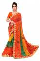 Stylish Multi Bandhej Gota Patti Saree thumb 4