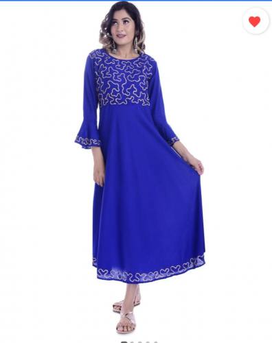 Designer Blue Color kurti by Shreen Creation