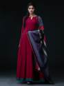 Maroon Floor Length Anarkali with Dupatta