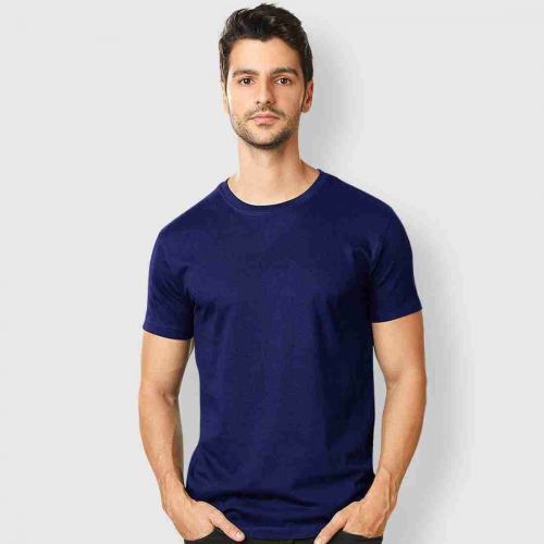 Navy Blue Round Neck T Shirts for Mens