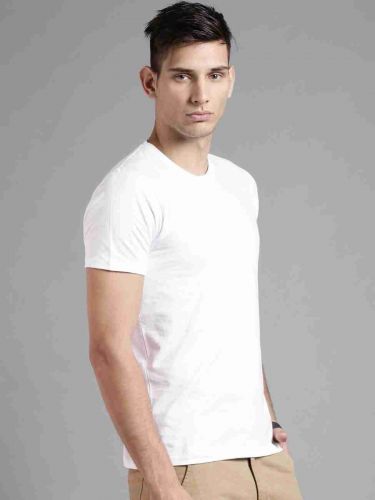 White Round Neck T Shirts for Mens