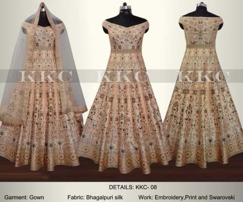 Fancy Wedding wear Gown by jbm creation
