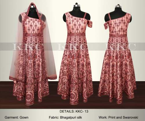 Stylish Bhagalpuri Silk gown by jbm creation