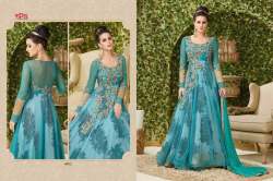 Net embroidery anarkali suit