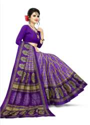 Fancy Purple Printed Coton saree