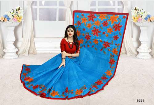 Multi Color Cotton Printed Daily wear Saree by SATYANAND TEX PVT LTD