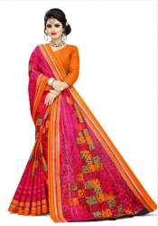 Pink Cotton Fancy Saree