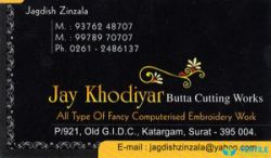 Jay Khodiyar Butta cutting works logo icon