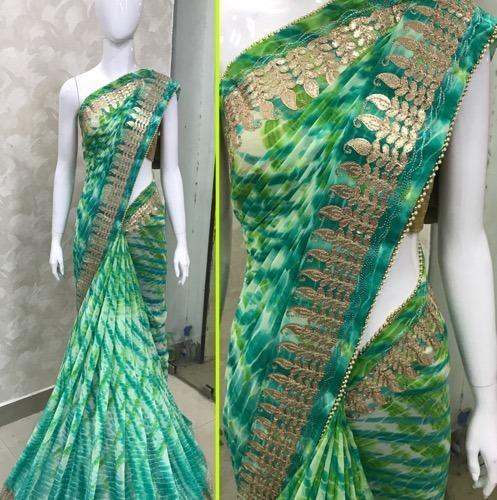 designer border green saree by Fashion Ki Duniya