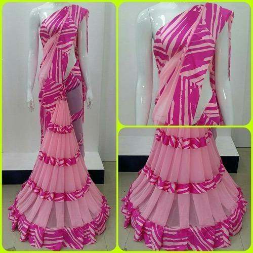 printed pink saree by Fashion Ki Duniya