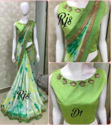 printed silk saree