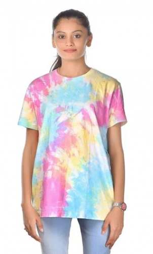 Tie n die Multi Color T shirt for Girls  by Naturalway Knitwear Nway
