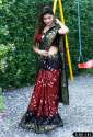 black-with-maroon-bandhani-saree