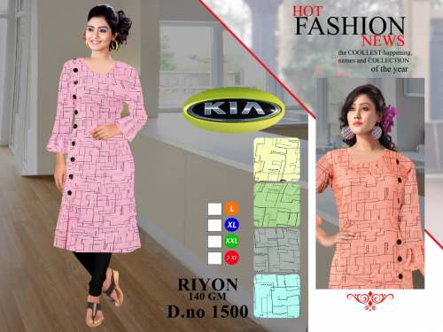 Rayon Printed Kurti D-1500