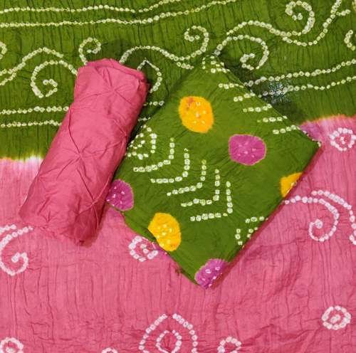 Cotton Bandhani Dress material