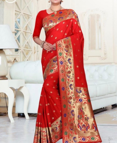 jacquard banarasi silk saree by radhika fashion
