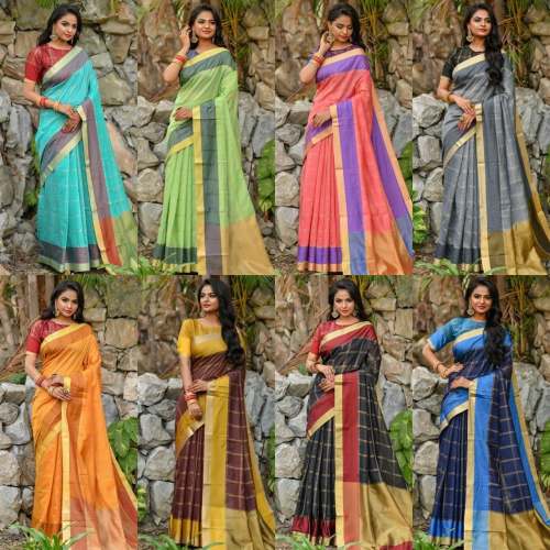 Chanderi cotton weaving saree with zari 