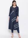 Denim kurti with embroidery work thumb 3