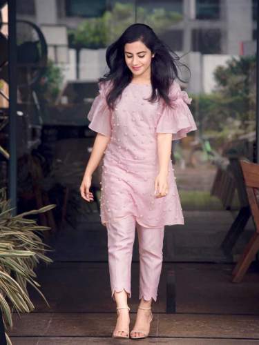 fancy pearl work kurti