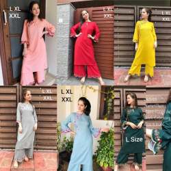 KURTI, COTTON FLEX With EMBROIDERY WORK