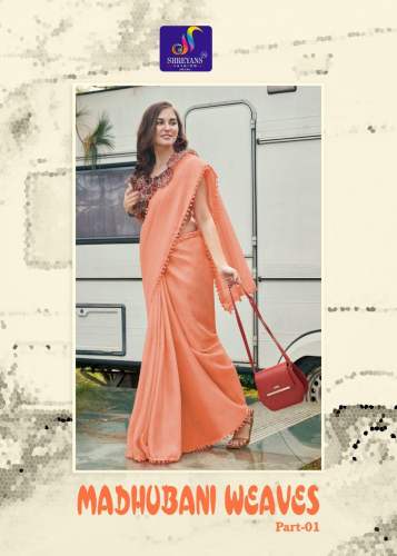 Linen blouse with plain saree 