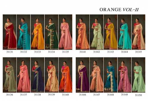 Orange vol-11 , silk saree
