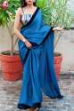 Plain silk with satin border saree thumb 12