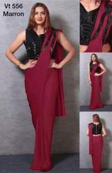 Readymade saree with fancy hand work