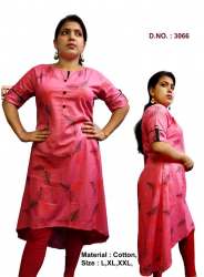 Cotton Straight Fancy ladies Kurti