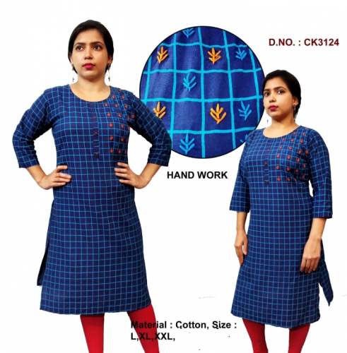 Embroidery Cotton Long Kurti