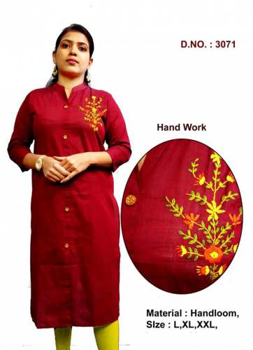 Fancy Handwork Straight Kurti